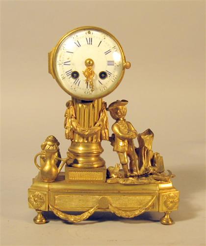 French gilt bronze desk clock  4dd3d