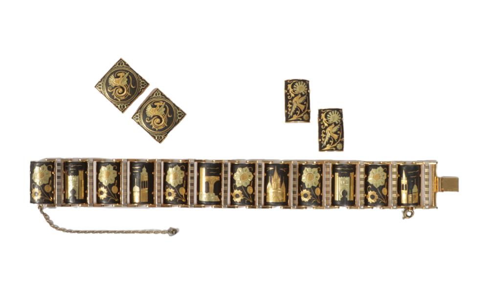 DAMASCENE BRACELET WITH CASTLE