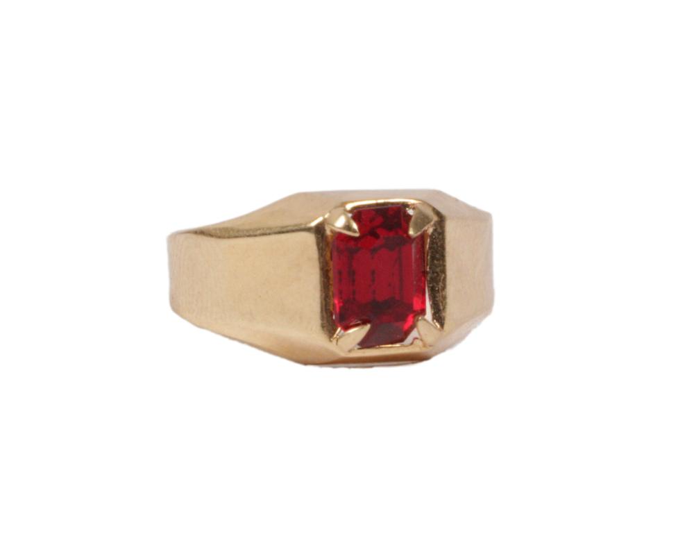 ART DECO 18K GOLD RUBY COLORED 30a4f2