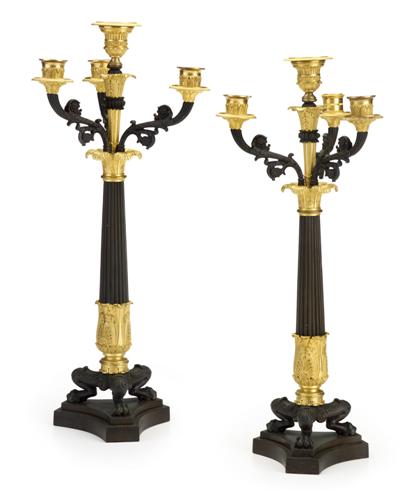Pair of Charles X gilt and patinated 4dd53