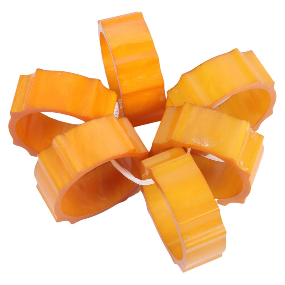 SIX GEOMETRIC BUTTERSCOTCH BAKELITE 30a53f