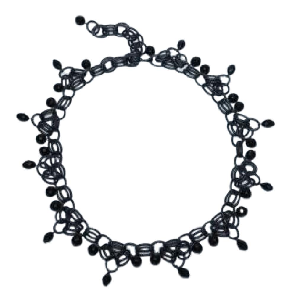 INTRICATE BLACK METAL CHAIN NECKLACE