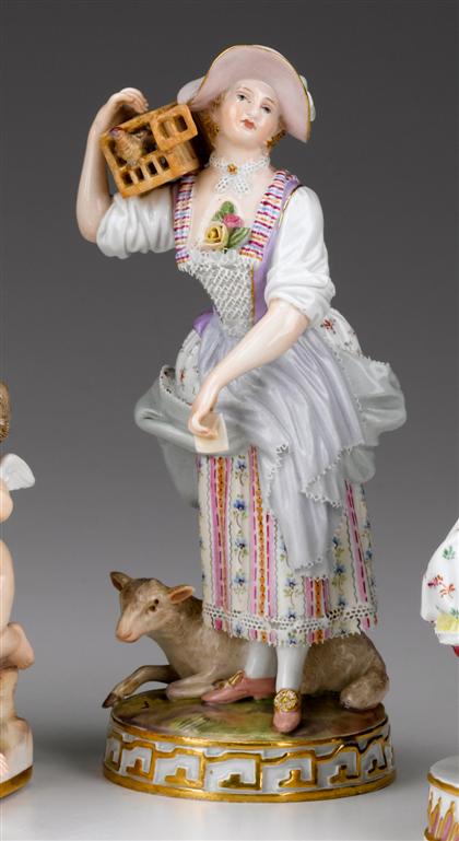 Meissen porcelain figure of a shepherdess