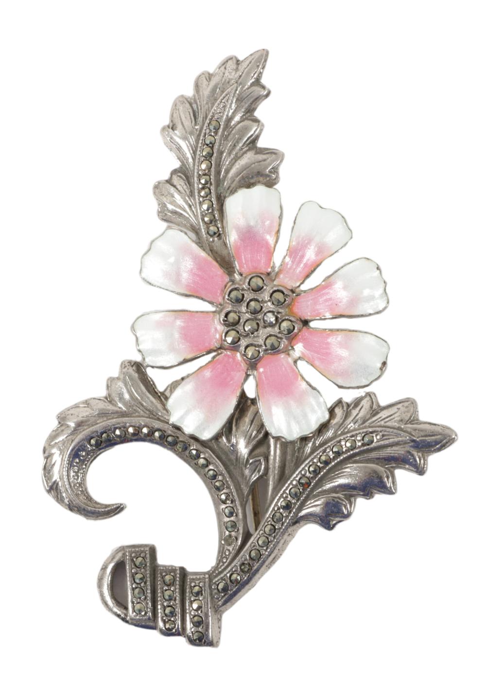STERLING SILVER RETRO FLOWER PIN 30a5c9