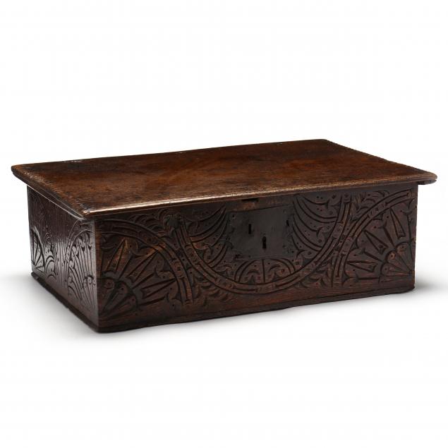 JACOBEAN CARVED WALNUT BIBLE BOX 30a68c