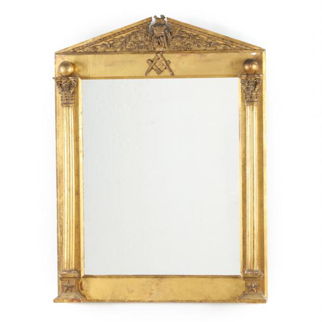 A MASONIC GILTWOOD MIRROR 19th 30a6ae