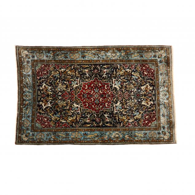INDO PERSIAN PICTORAL RUG The black 30a6b4