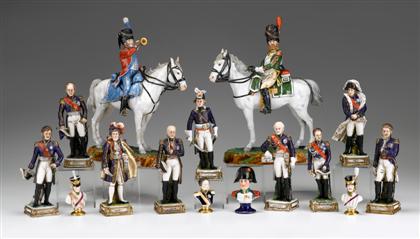 Group of German porcelain Napoleonic