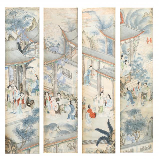 A SET OF FOUR VERY FINE CHINESE PAINTINGS