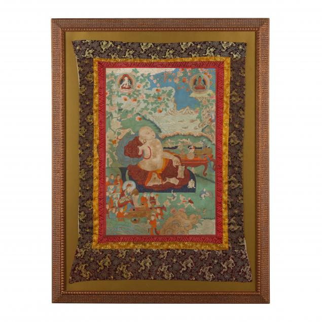 A TIBETAN THANKGA PAINTING OF HVASHANG