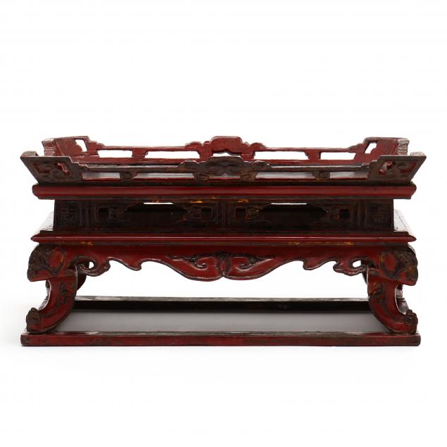 A VIETNAMESE RED LACQUER ALTAR