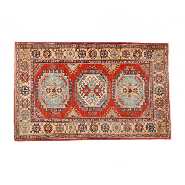 PAK KAZAK AREA RUG Salmon red field 30a743