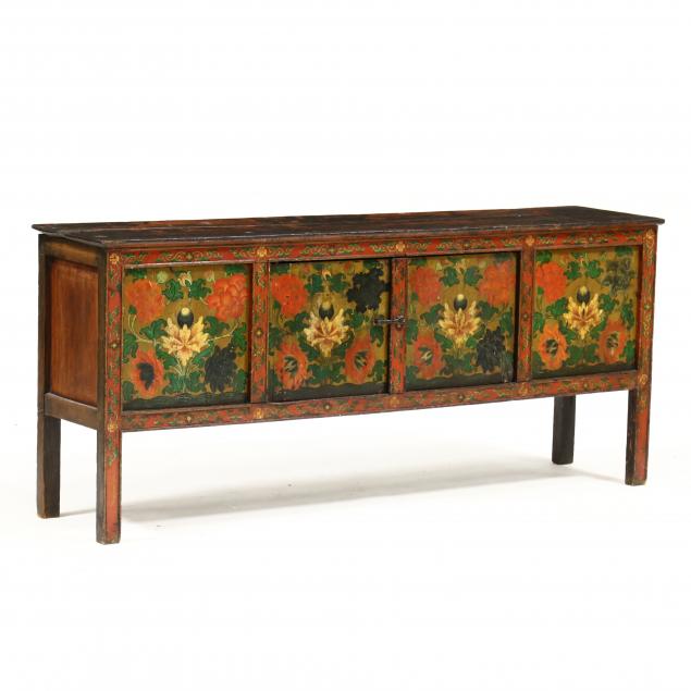 A TIBETAN LOW TABLE CABINET  A