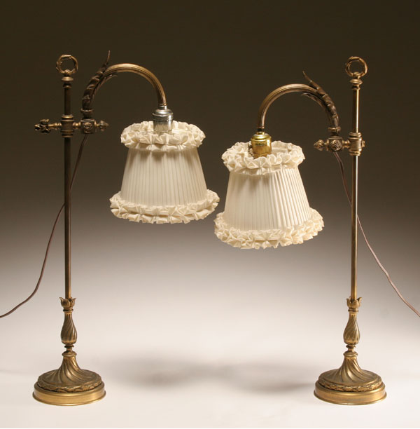 Pair gilt metal boudoir lamps  4dd93