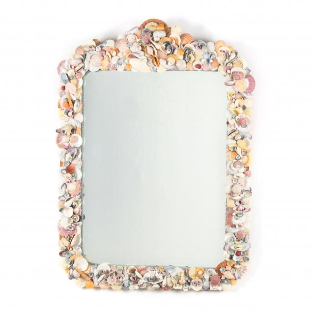 GROTTO-STYLE SHELL ENCRUSTED MIRROR