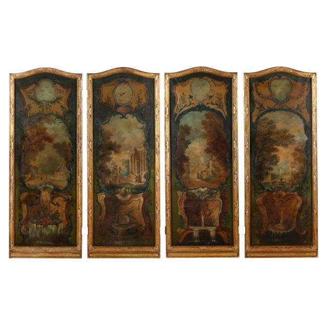 VINTAGE ITALIAN PAINTED FOUR PANEL