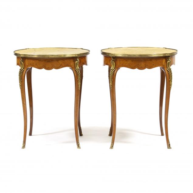 PAIR OF LOUIS XV STYLE MARBLE TOP 30a811