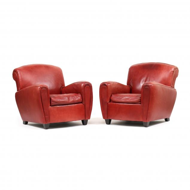 PAIR OF LEATHER CLUB CHAIRS BY 30a842