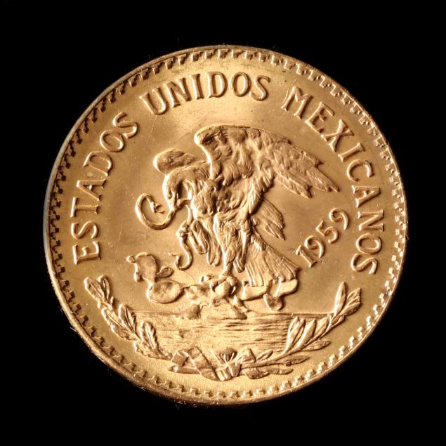 MEXICO 1959 GOLD 20 PESOS Brilliant 30a859