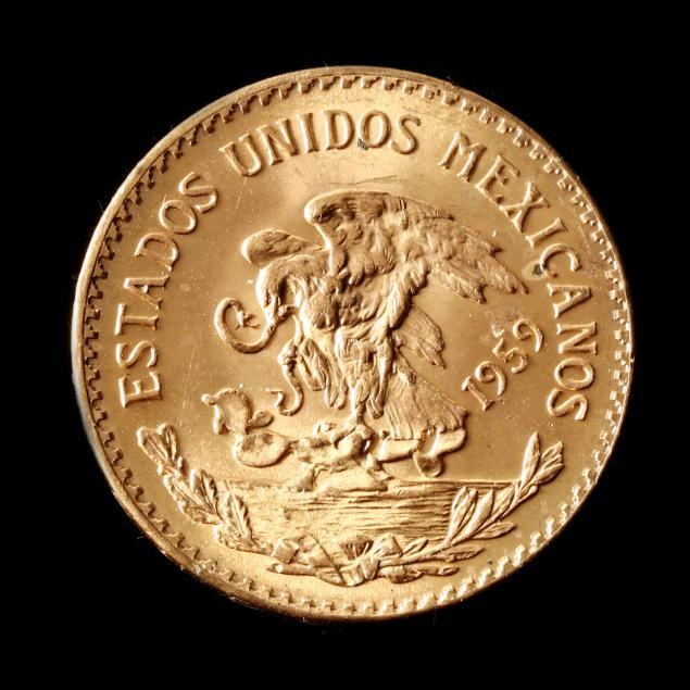 MEXICO 1959 GOLD 20 PESOS Likely 30a85b