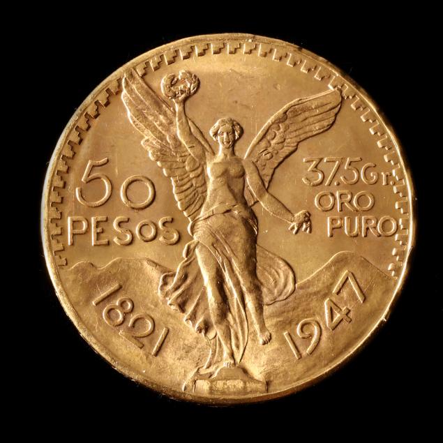 MEXICO 1947 GOLD 50 PESOS 0 9000 30a856