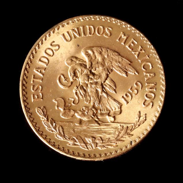 MEXICO, 1959 GOLD 20 PESOS Brilliant
