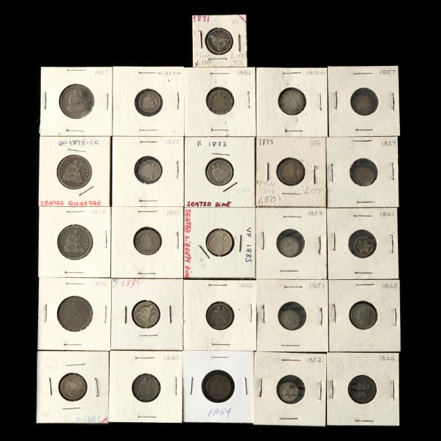 EIGHTEEN 18 LIBERTY SEATED COINS 30a870
