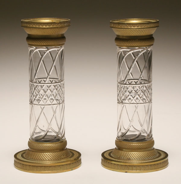 Pair Continental brass candlesticks 4dde0