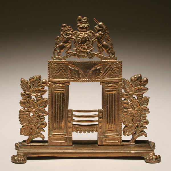 Victorian miniature solid brass fireplace