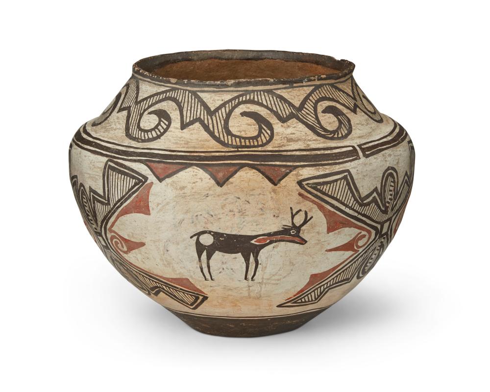 A ZUNI PUEBLO POLYCHROME POTTERY