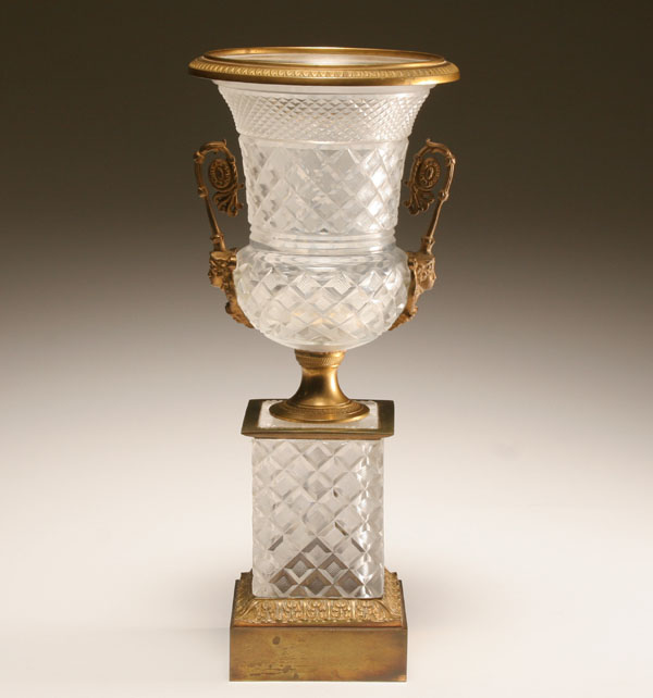 Austrian urn form glass vase with