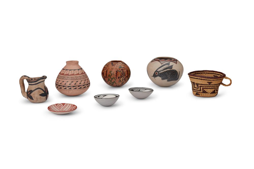 A GROUP OF SOUTHWEST POTTERY AND BASKETRYA