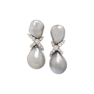 CULTURED GREY BAROQUE PEARL AND 30accf