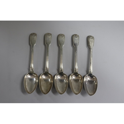 Set of five Victorian Exeter fiddle