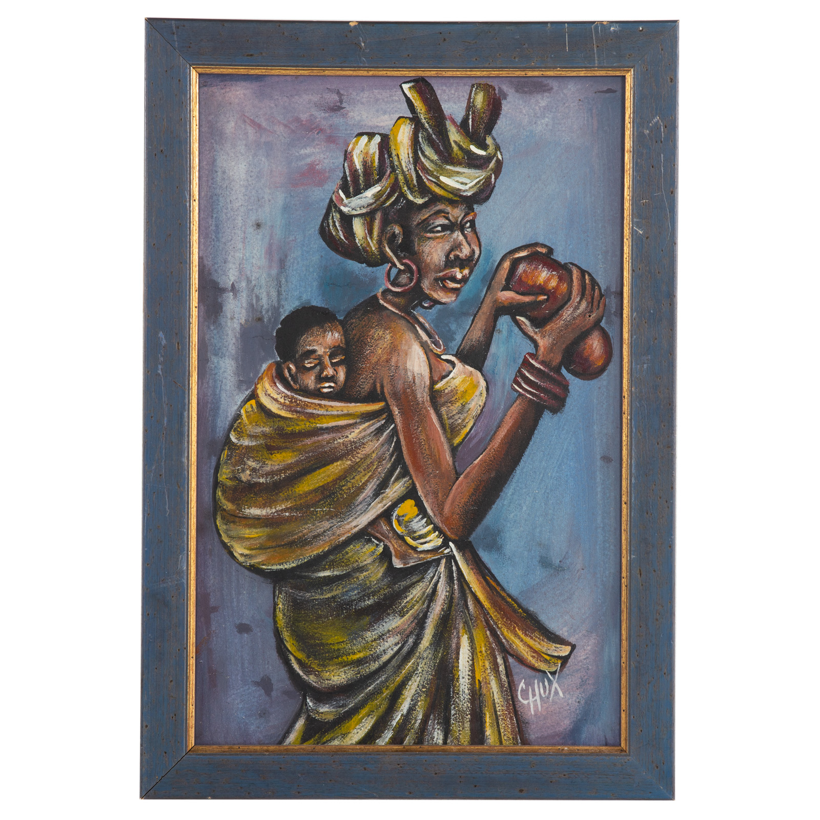 CHUX WOMAN AND CHILD OIL Cameroonian  30881b