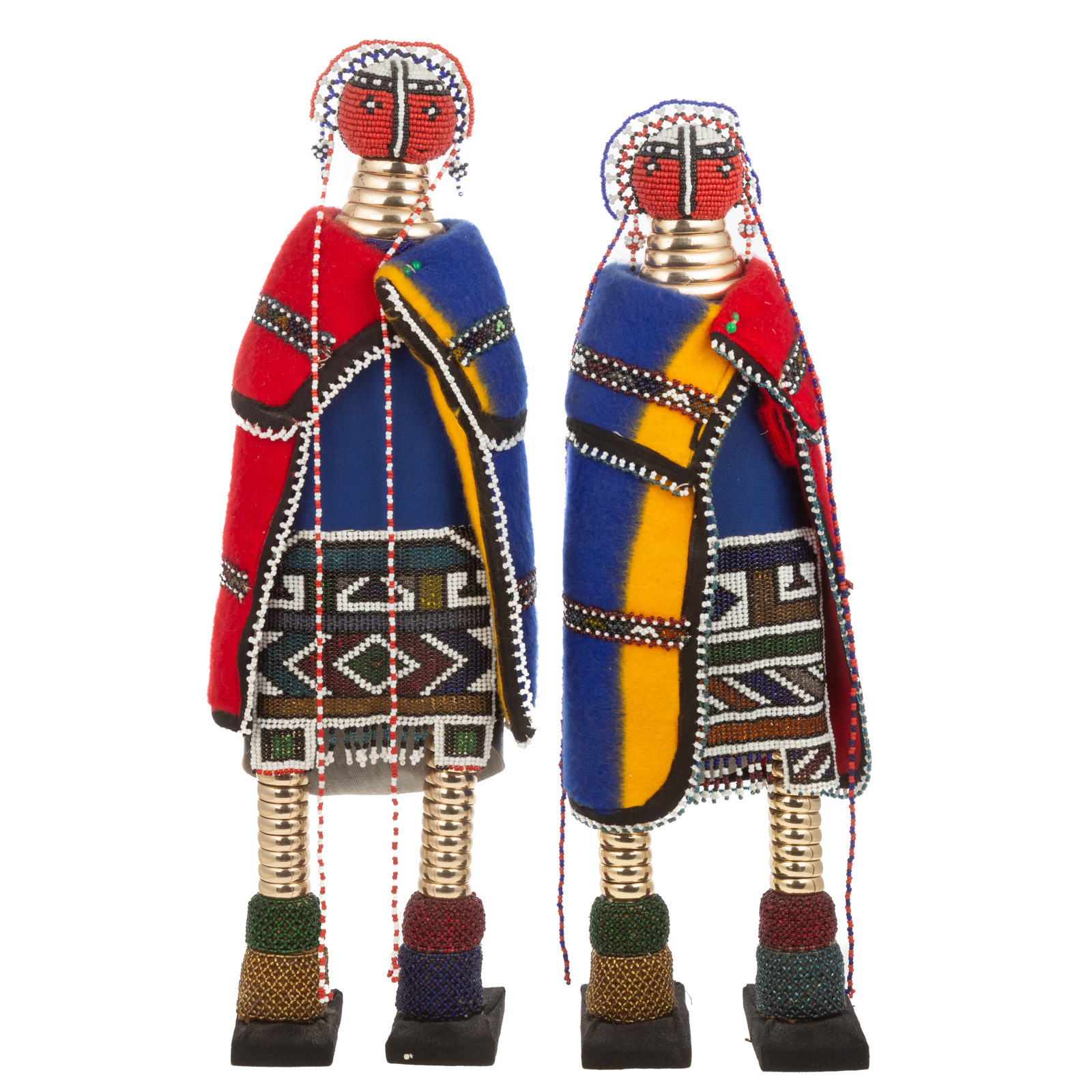 NDEBELE. A PAIR OF BEADED DOLLS