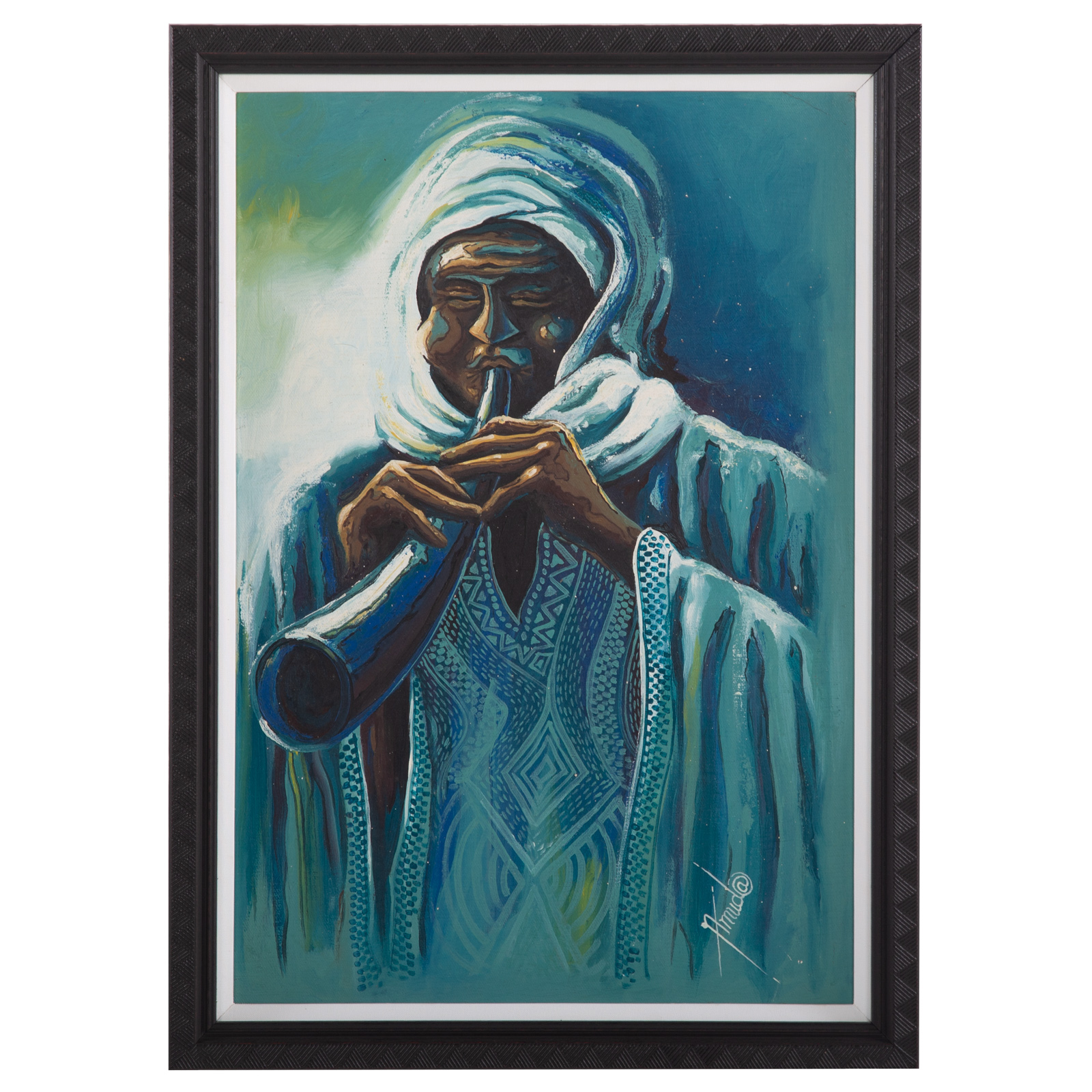 AMUDA PLAYING THE HORN OIL African  308826