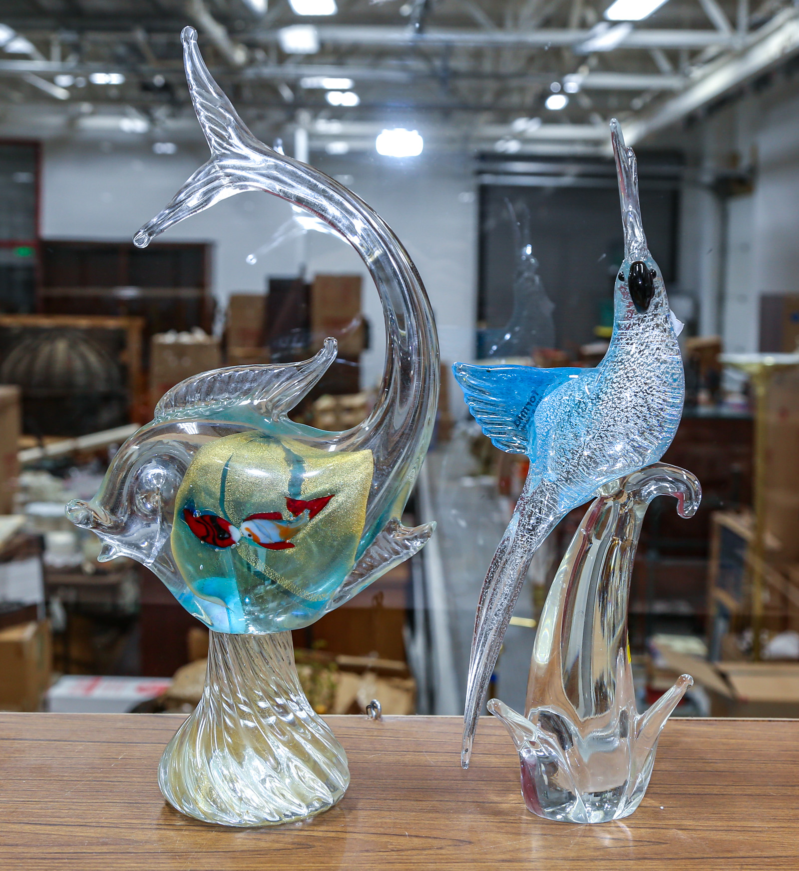 TWO MURANO ART GLASS ANIMAL FIGURES 308865