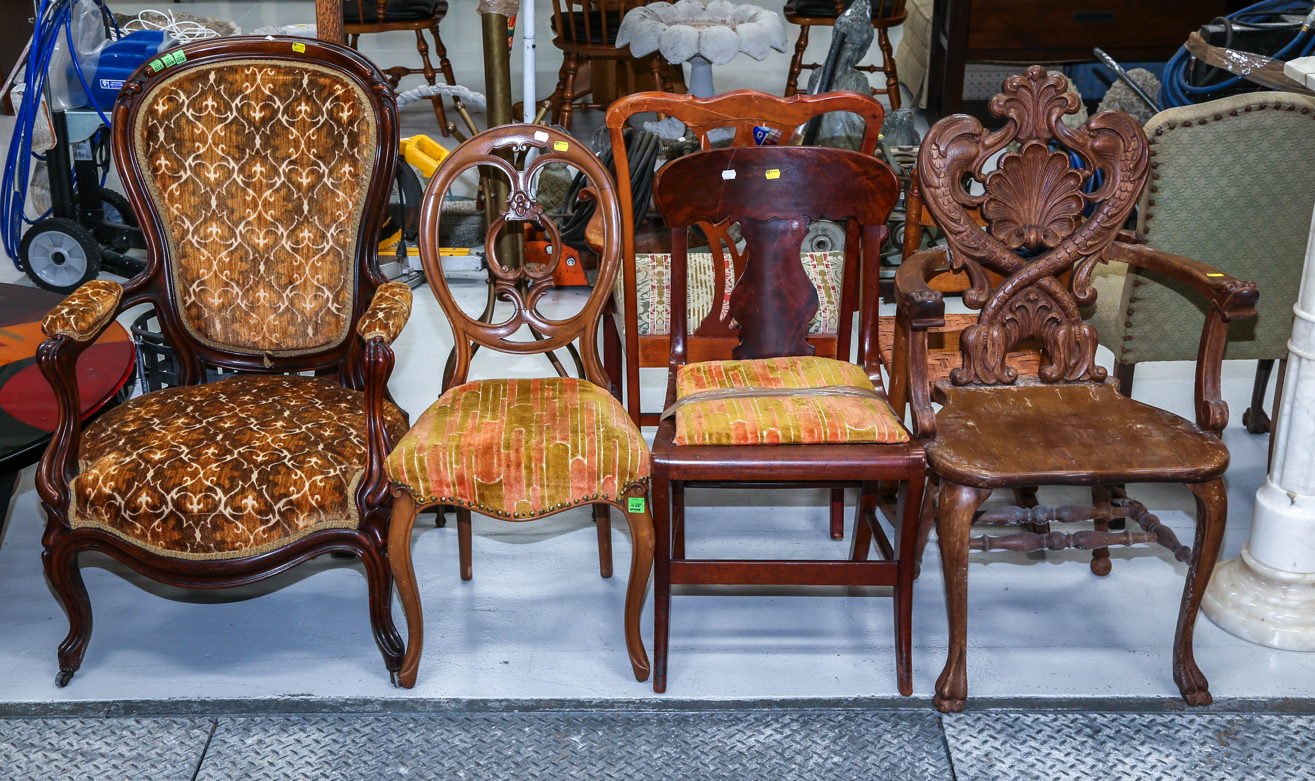 FOUR ANTIQUE CHAIRS Including a