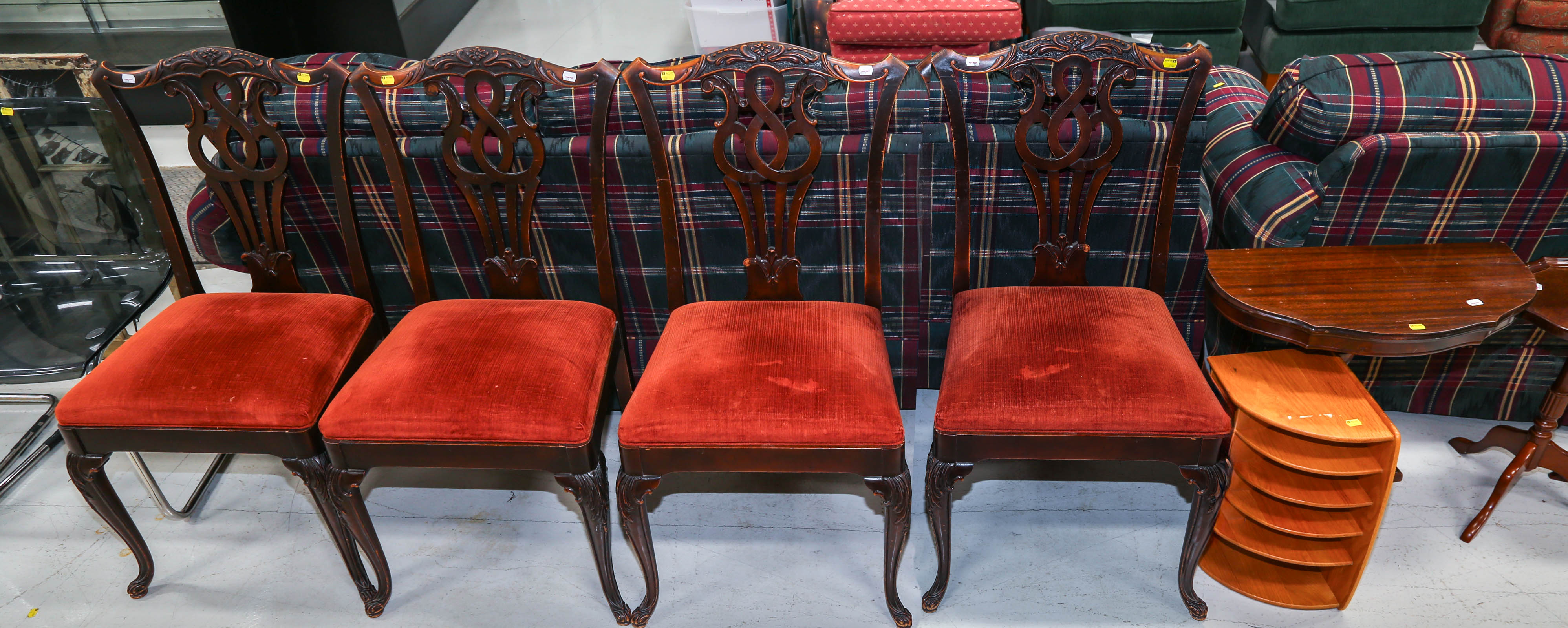 SET OF FOUR CHIPPENDALE REVIVAL