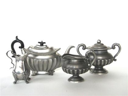 Four pewter tea items james 4da7a