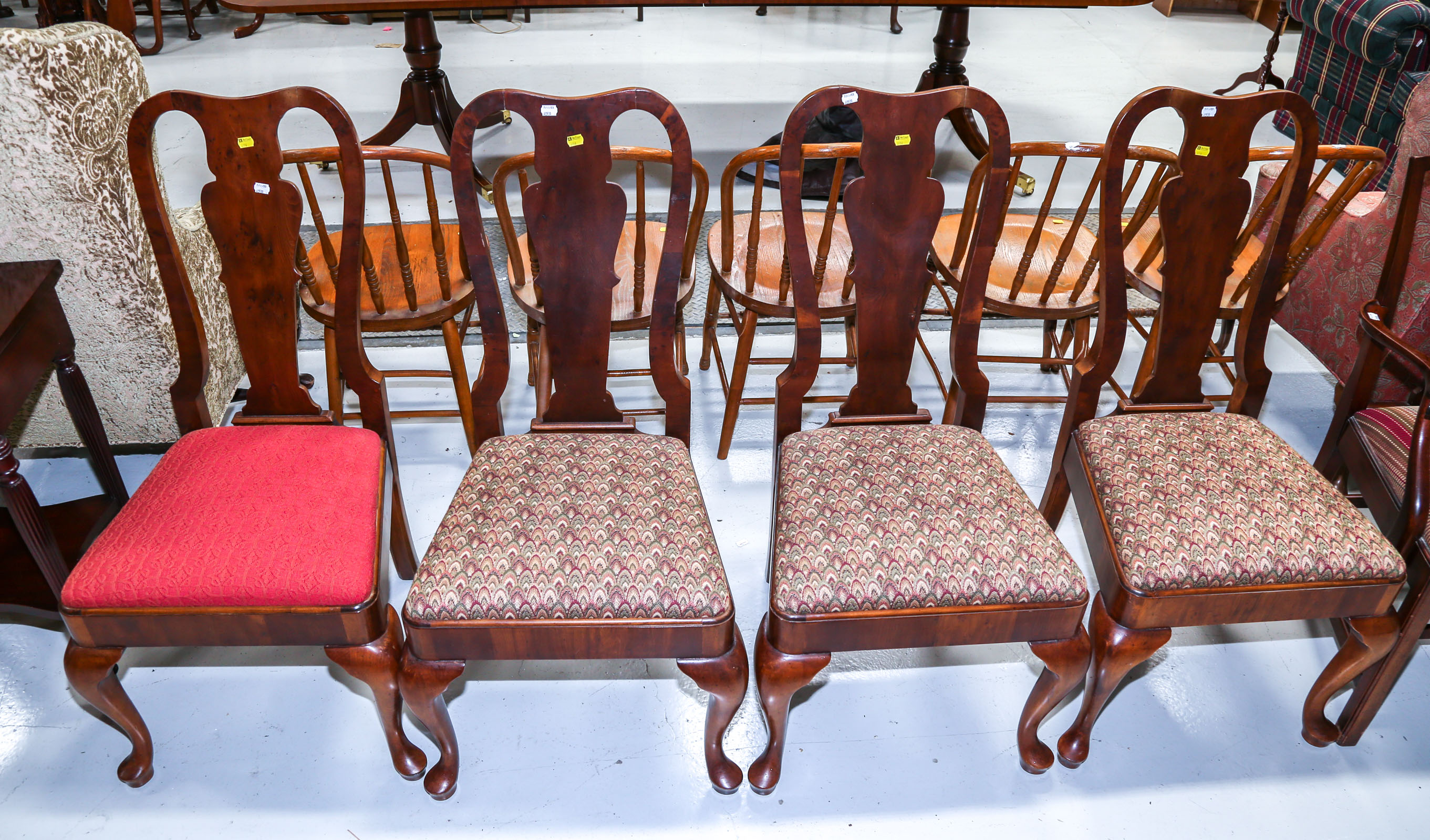 SET OF FOUR QUEEN ANNE STYLE DINING