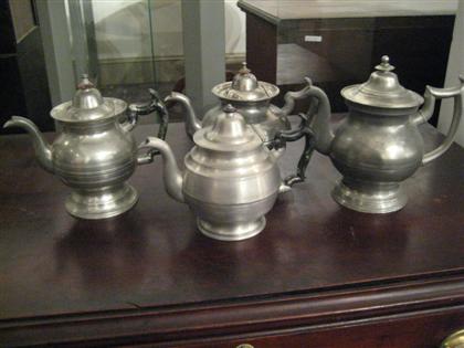 Four pewter teapots roswell 4da7d