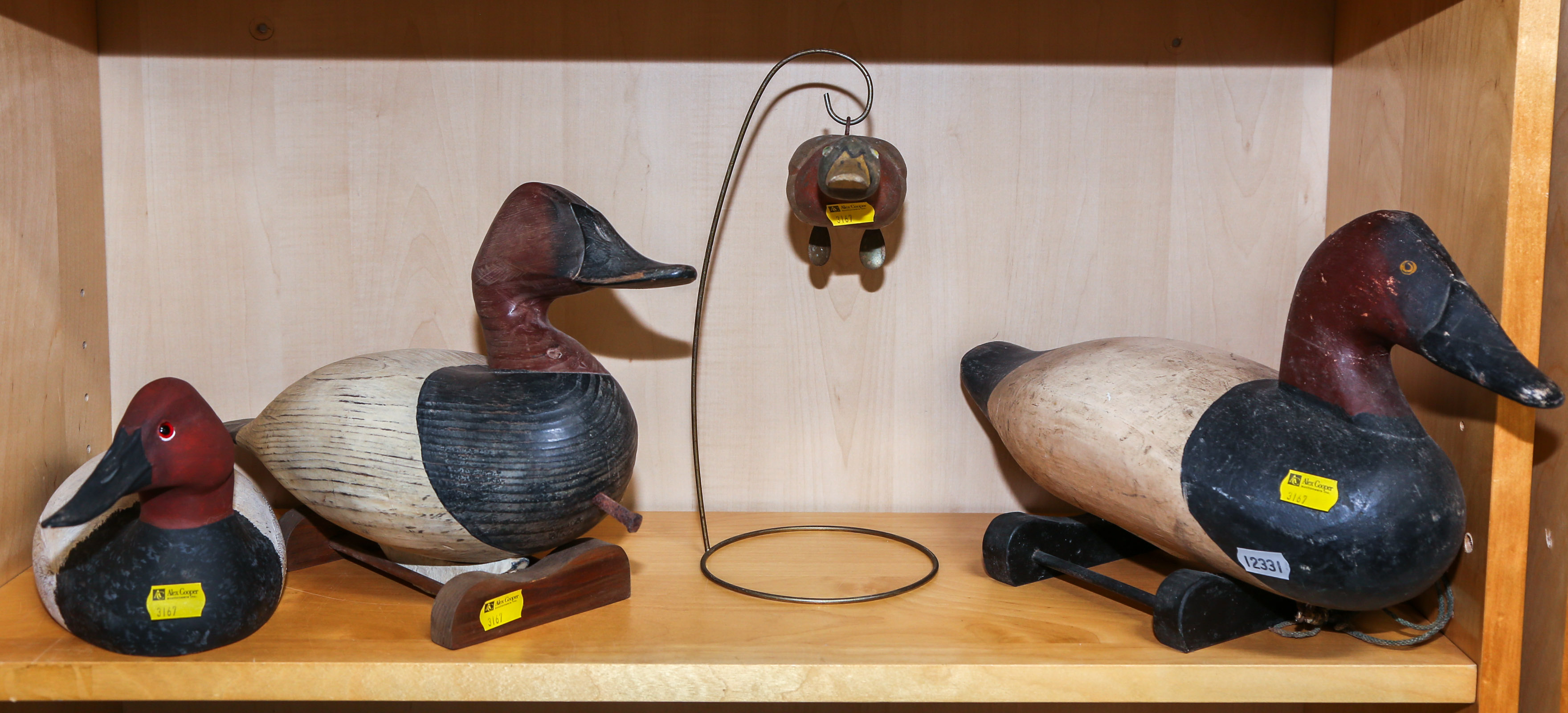 FOUR DUCK DECOY CARVINGS Including