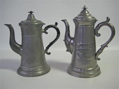 Two pewter  lighthouse form coffee