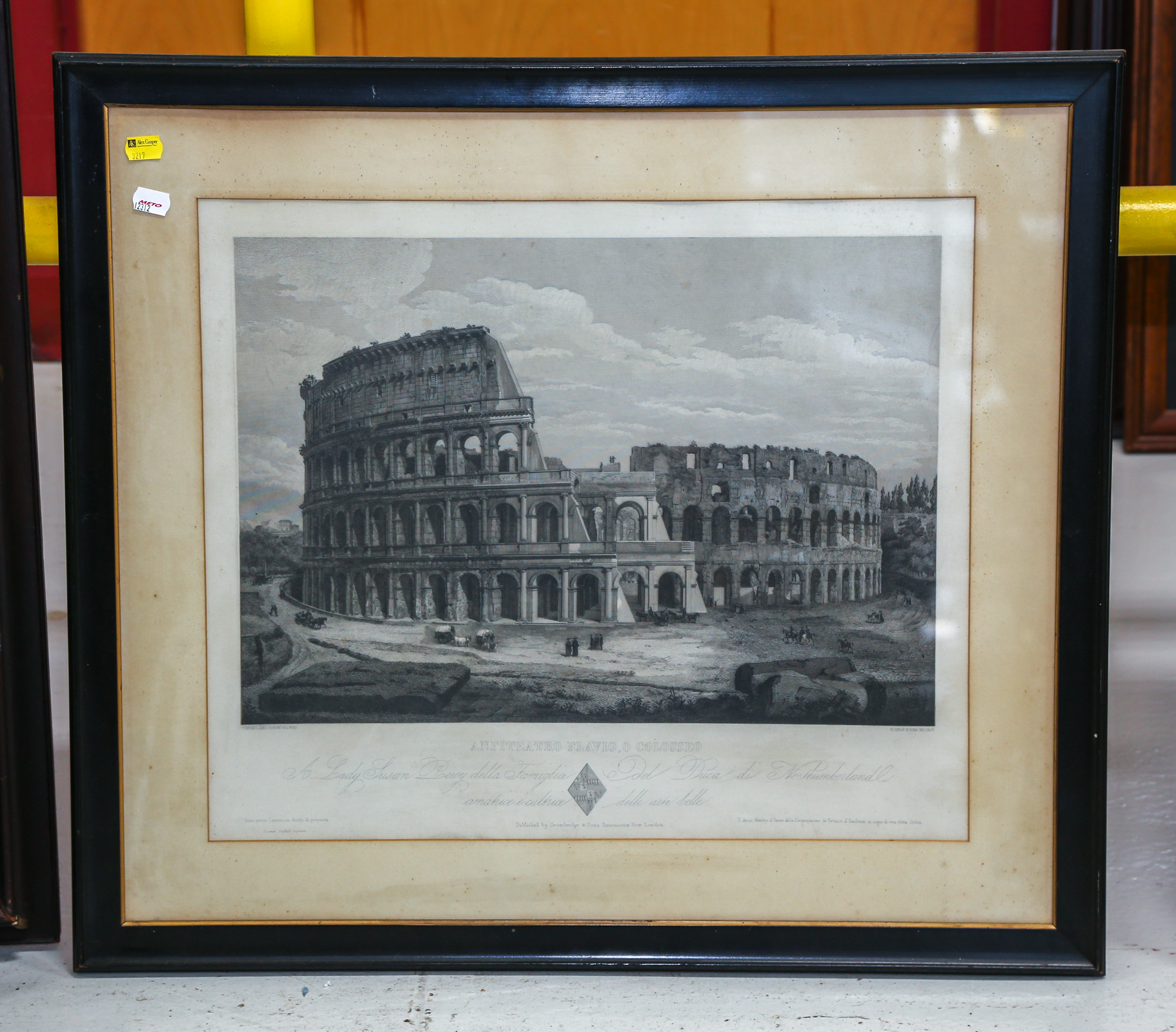 19TH CENTURY ENGRAVING OF THE COLOSSEUM 30891d