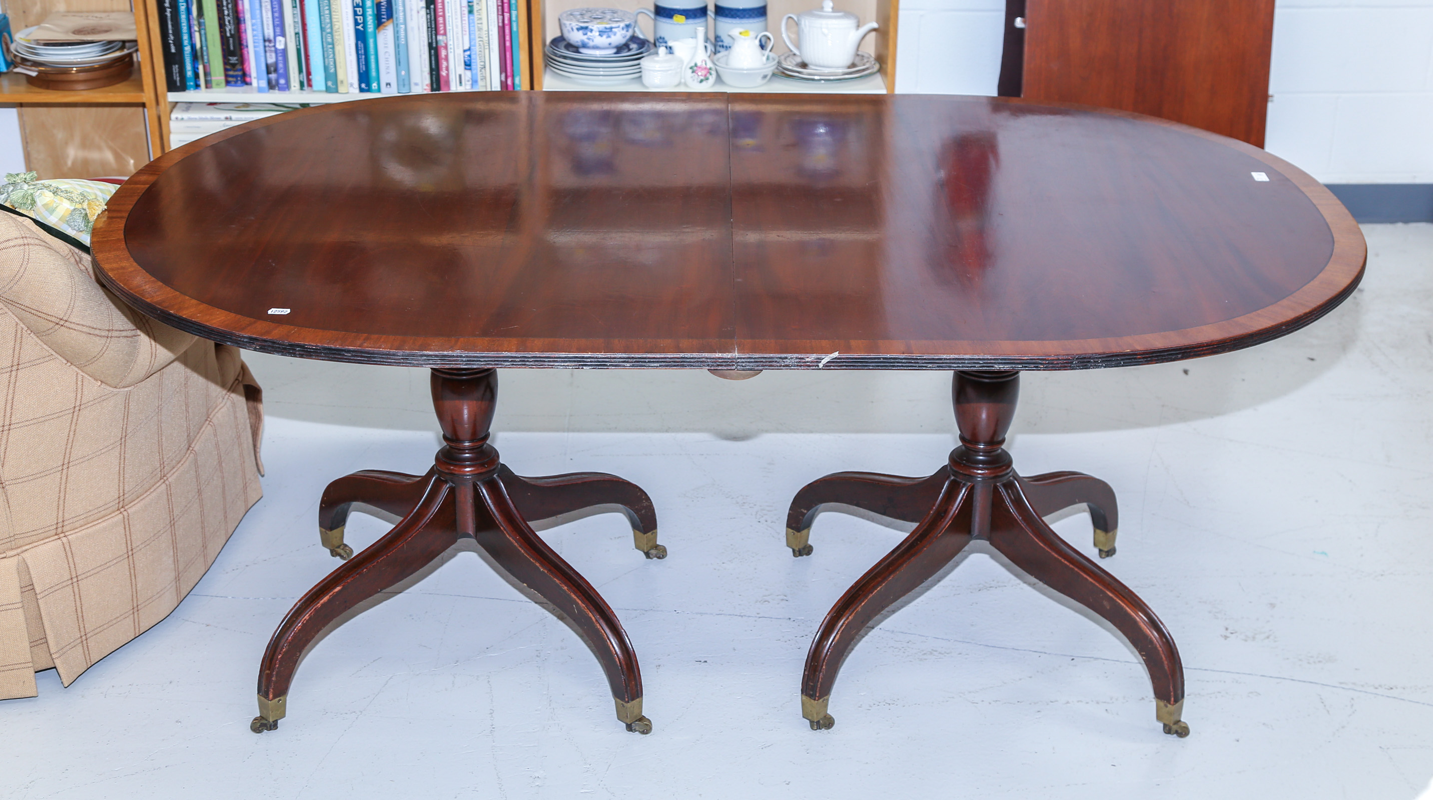 REGENCY STYLE MAHOGANY DINING TABLE