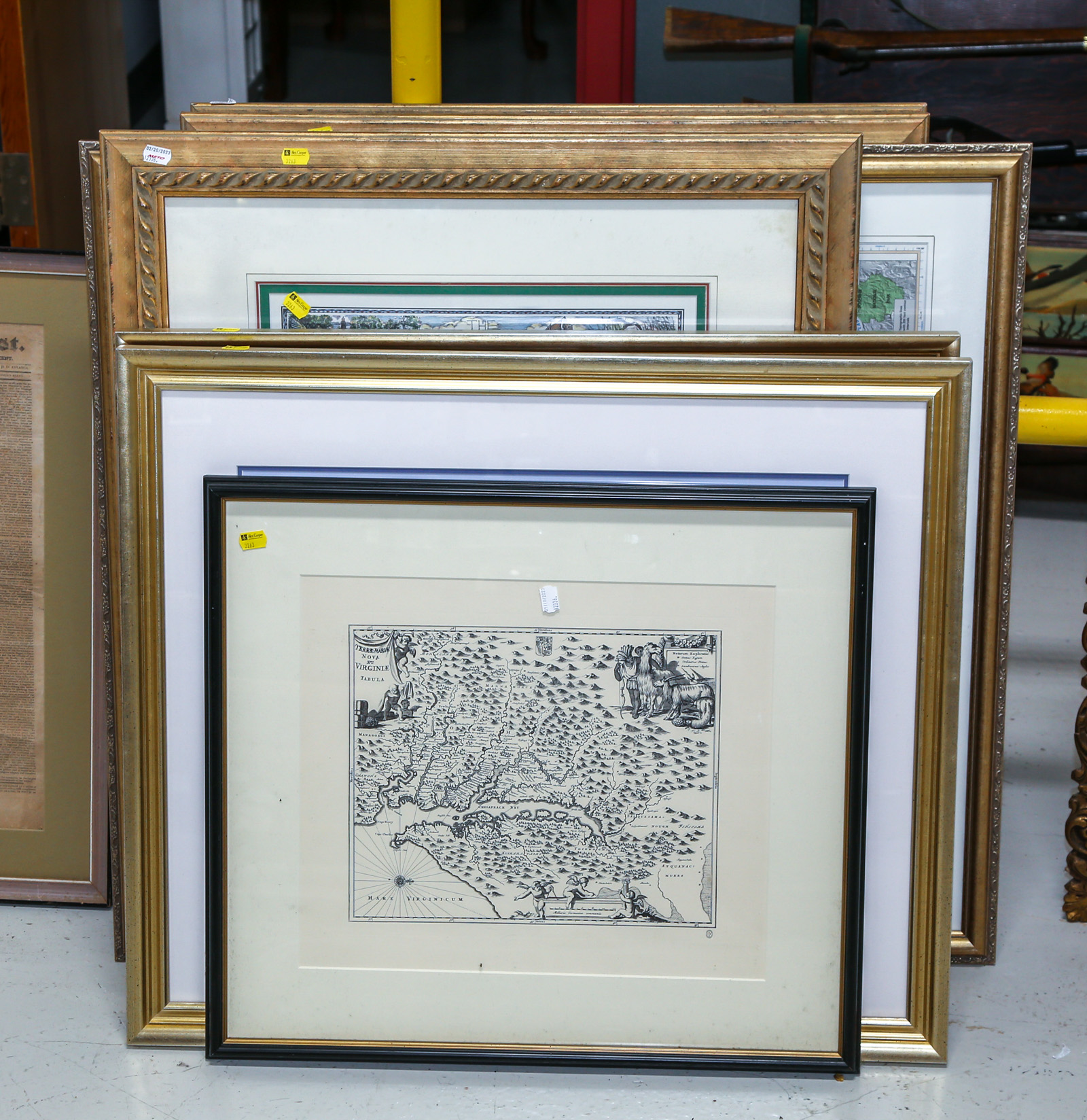 EIGHT ASSORTED FRAMED MAPS All