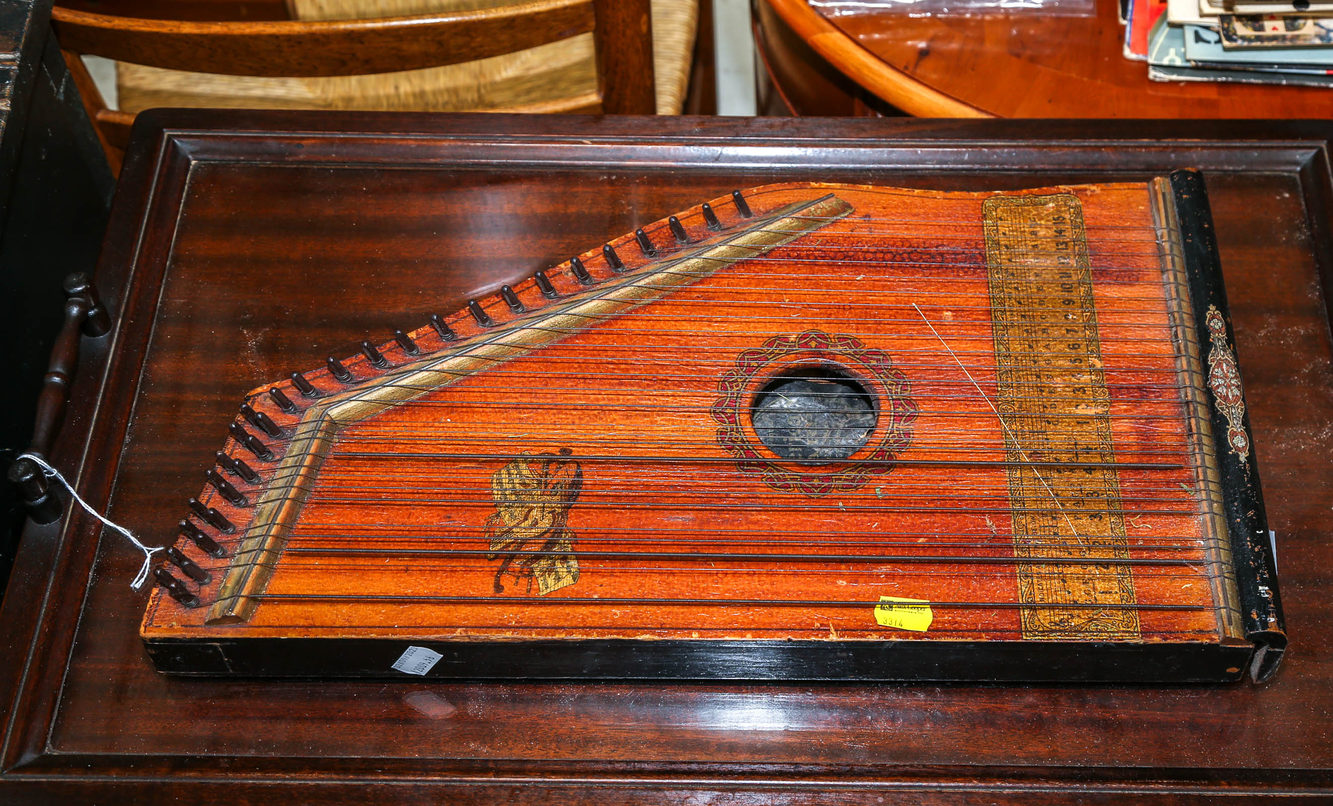ANTIQUE AMERICAN HARP ZITHER 30897d
