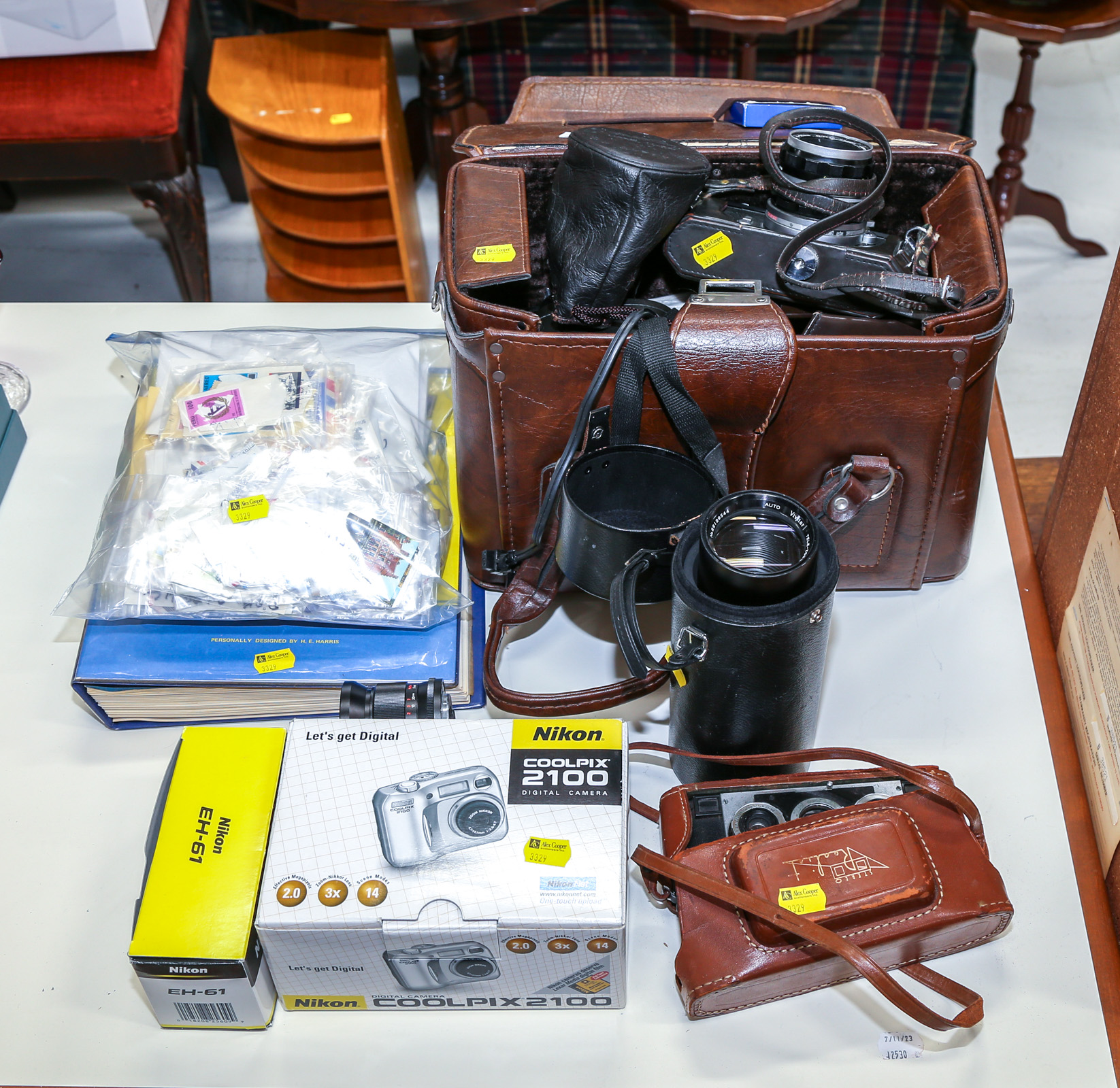 ASSORTMENT OF CAMERAS & OTHER ITEMS